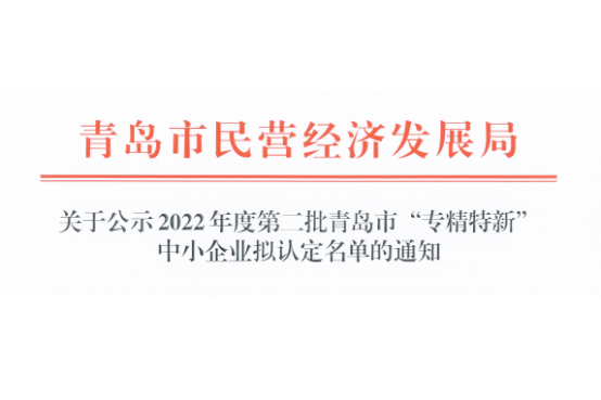 喜讯丨888集团电子游戏8006仪器荣获青岛市“专精特新”中小企业声誉称谓